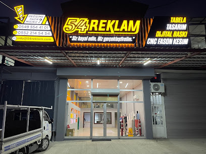 54 REKLAM | TABELA DİJİTAL BASKI | CNC VE LAZER KESİM | KARPLEKS | LAMPLEX | SEPETLİ VİNÇ KİRALMA | ARTPLEKS — Sakarya Lazer Kesim